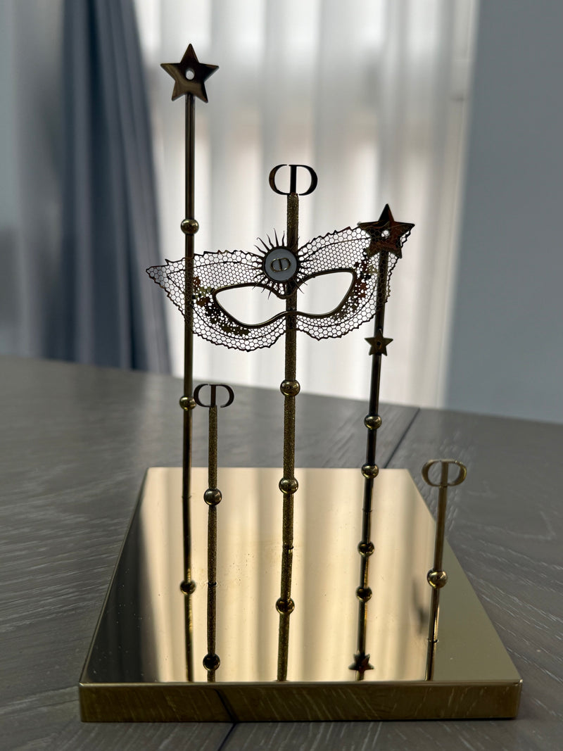 Dior Beauty Display Party Face Mask Stand Gold Tone Luxury Collections