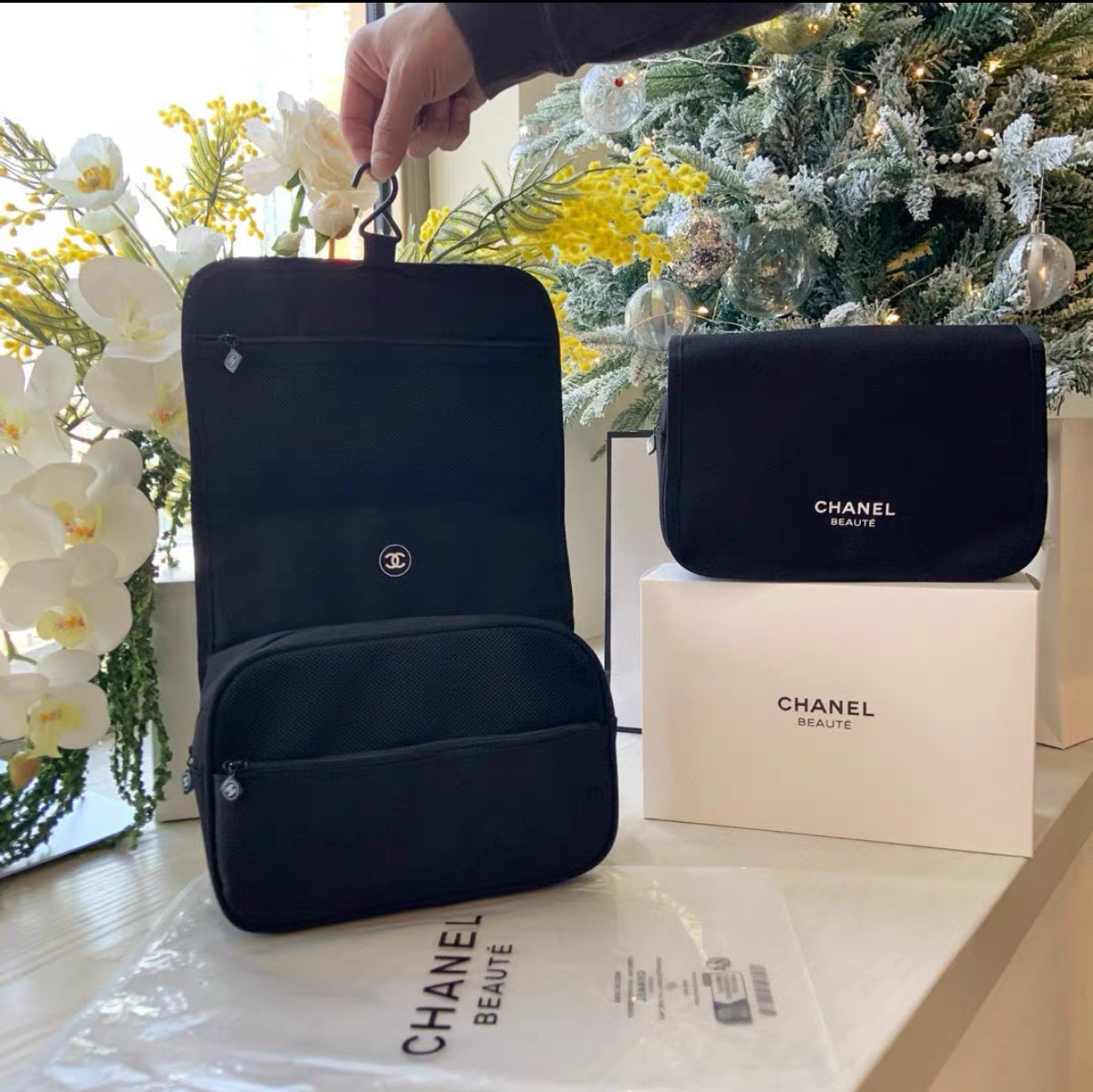 Chanel Beaute Travel Bag Organiser Pouch Black