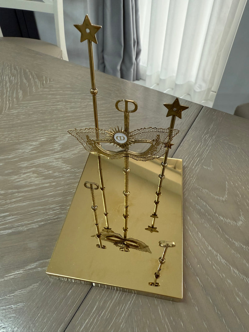 Dior Beauty Display Party Face Mask Stand Gold Tone Luxury Collections