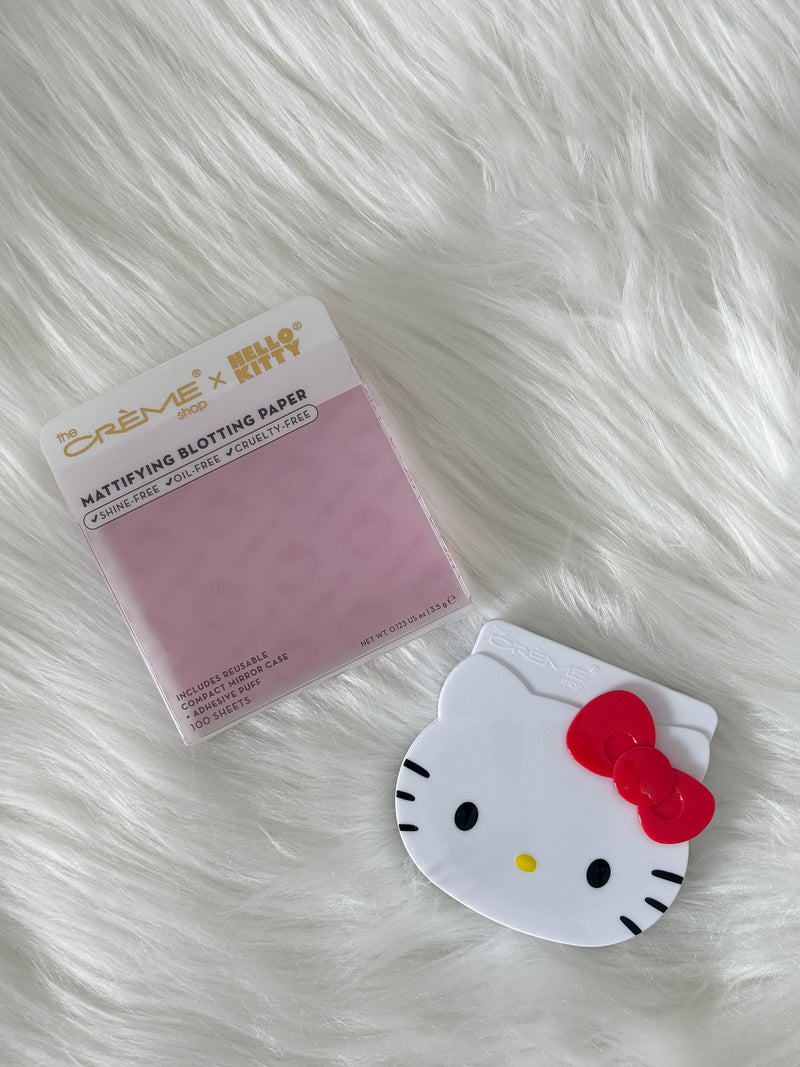 Creme X Hello Kitty Mattifying Blotting Paper and Reusable Mirror Compact