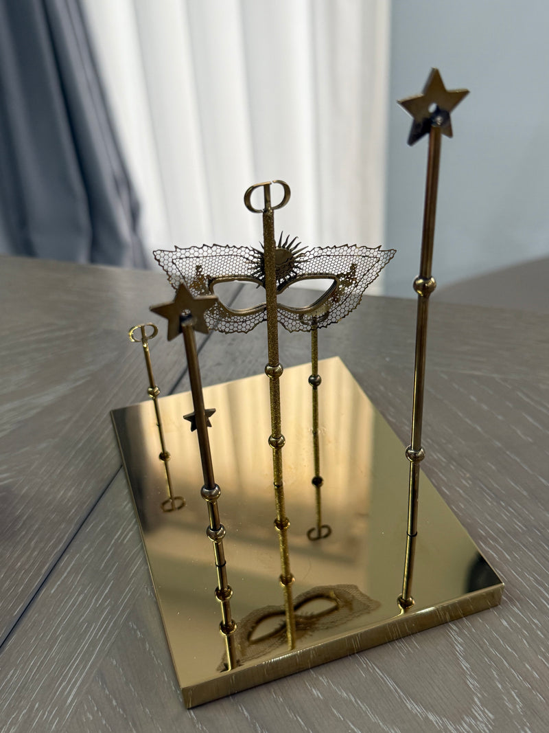 Dior Beauty Display Party Face Mask Stand Gold Tone Luxury Collections