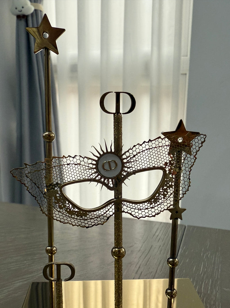 Dior Beauty Display Party Face Mask Stand Gold Tone Luxury Collections