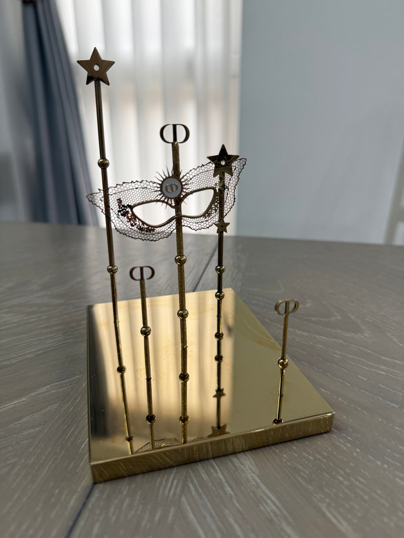 Dior Beauty Display Party Face Mask Stand Gold Tone Luxury Collections