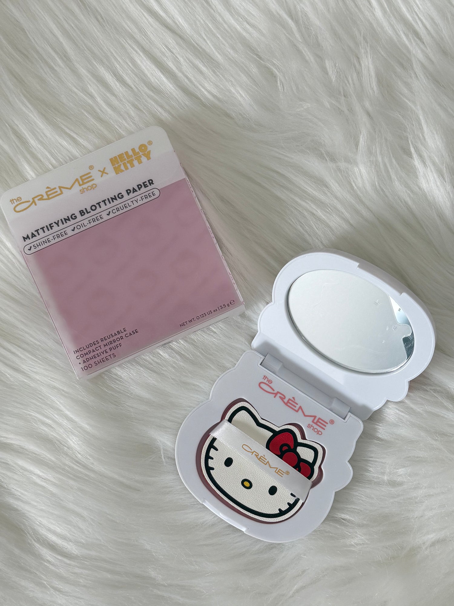 Creme X Hello Kitty Mattifying Blotting Paper and Reusable Mirror Compact