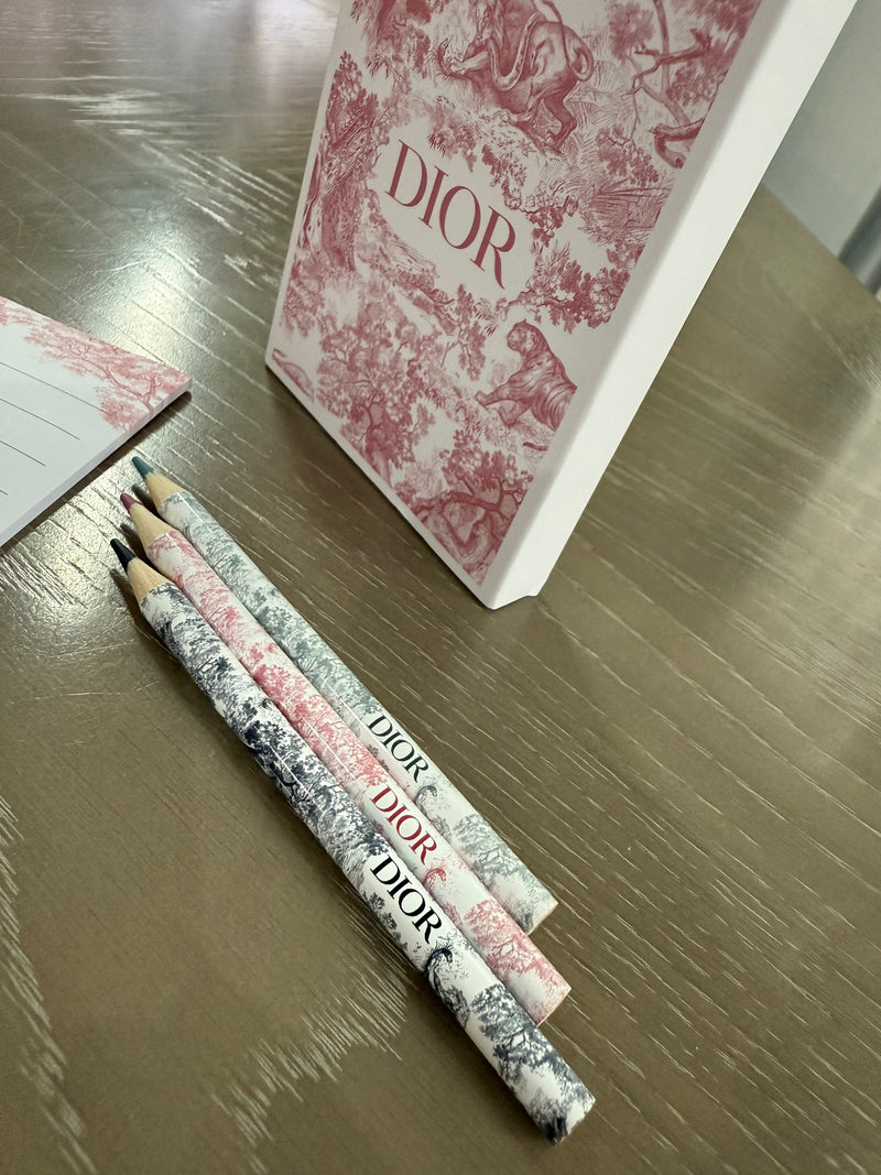 Dior 3 Color Pens Notepad and Planner Set Office Supply