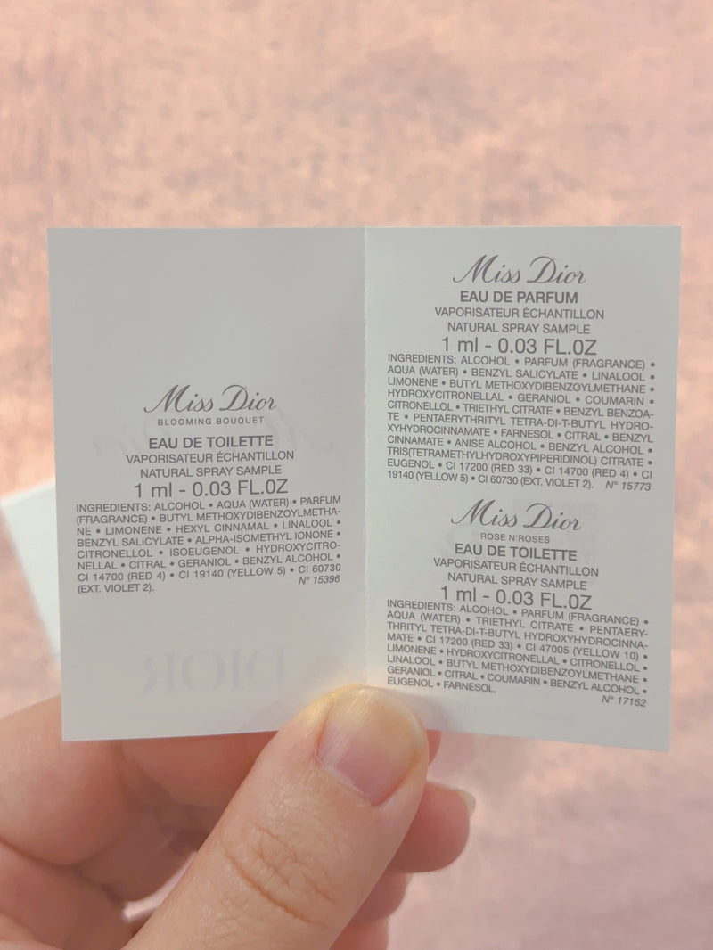 Miss Dior Eau De Toilette Spray Perfume Sample 1ml x 3