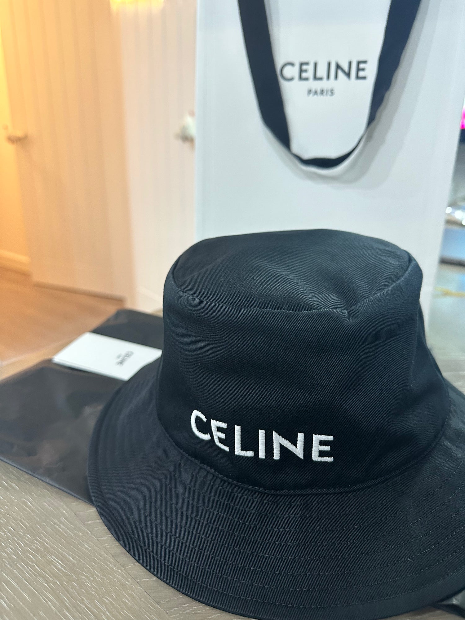 Brand New Celine Bucket Hat in Cotton - Ultra Black