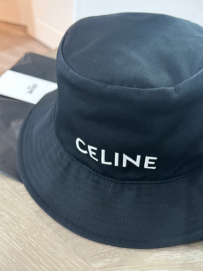 Brand New Celine Bucket Hat in Cotton - Ultra Black