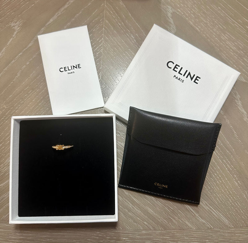 2024 Brand New Celine Sparkle Ring Gold Size 54