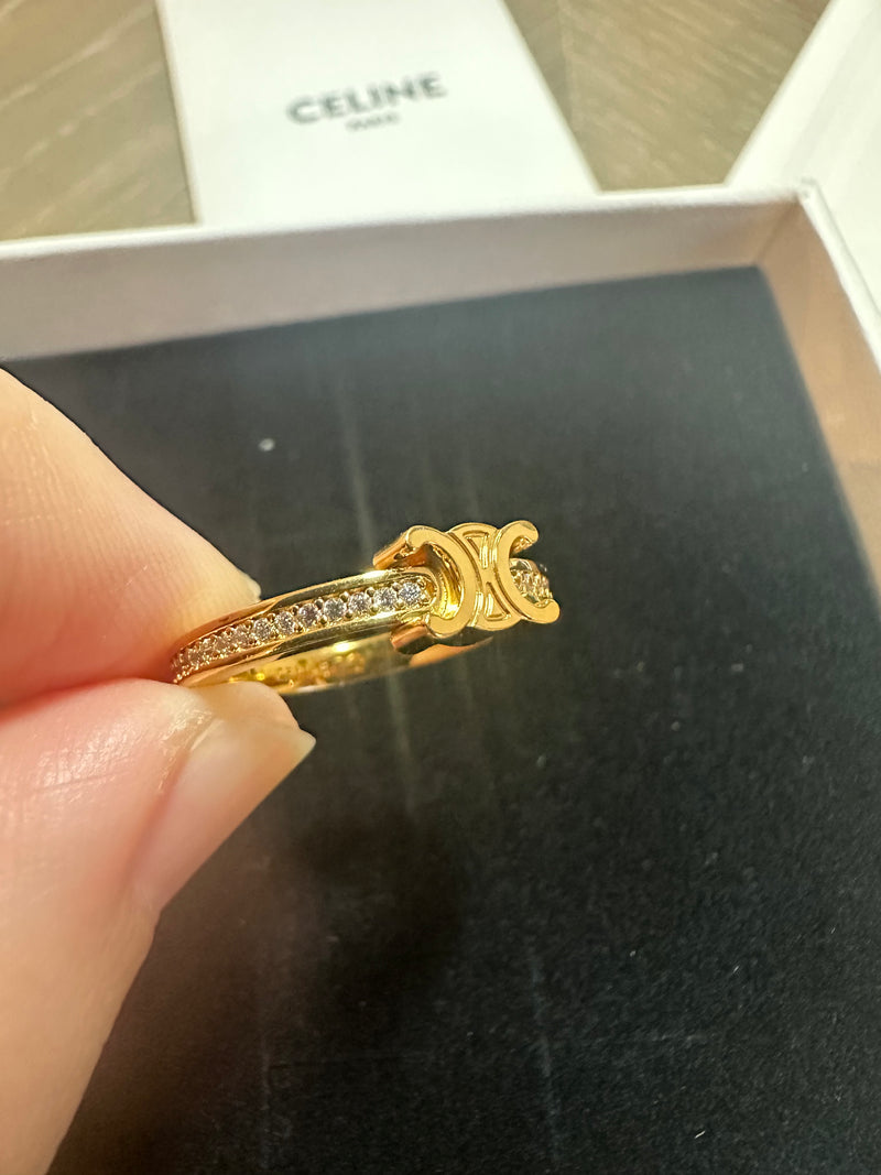 2024 Brand New Celine Sparkle Ring Gold Size 54
