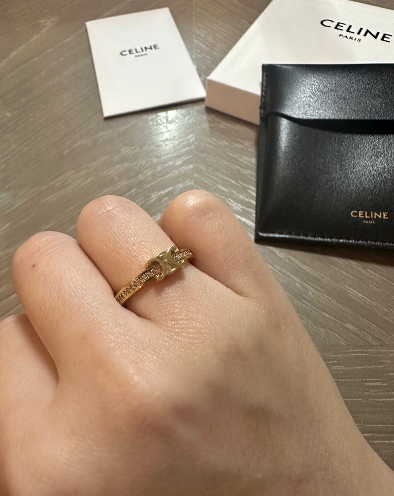 2024 Brand New Celine Sparkle Ring Gold Size 54