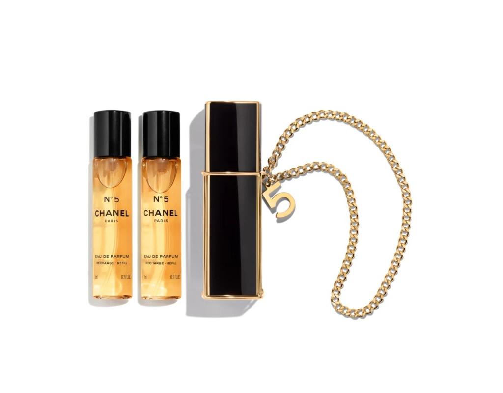 Chanel No5 Limited Xmas Set Eau De Parfum Refillable Purse Spray in Black