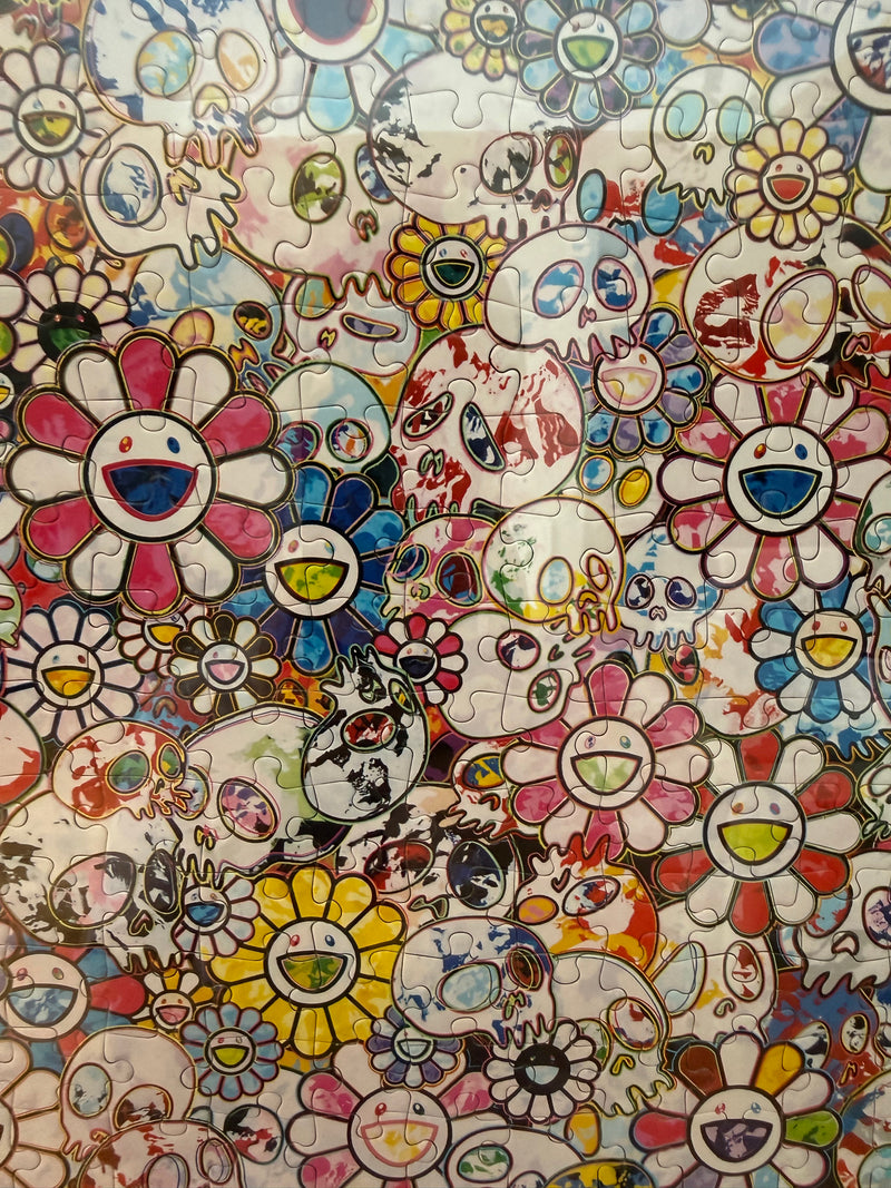 Takashi Murakami Skulls & Flowers – Castle Wall in the Sky (875 Pieces) Framed Jigsaw Puzzle