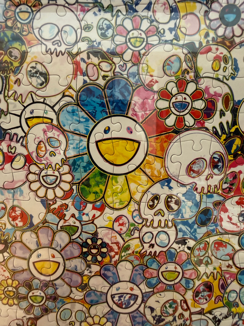 Takashi Murakami Skulls & Flowers – Castle Wall in the Sky (875 Pieces) Framed Jigsaw Puzzle