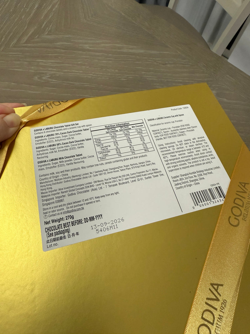 Labubu x Godiva Chocolate Tablet Gift Set with Ceramic Cup & Spoon Brand New