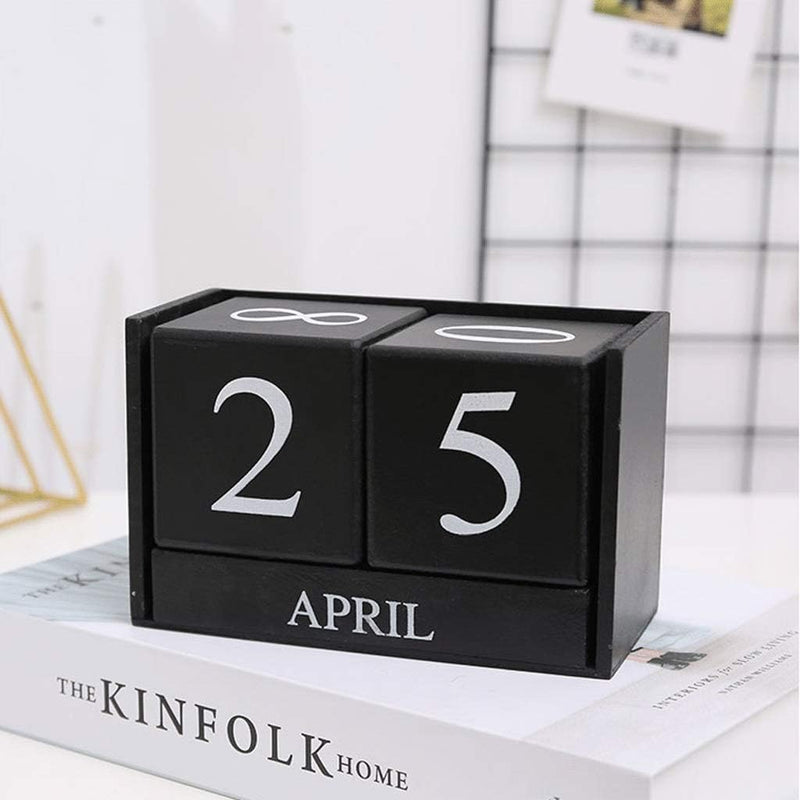 Wooden Calendar Chic Blocks Desktop Block Month Date Display