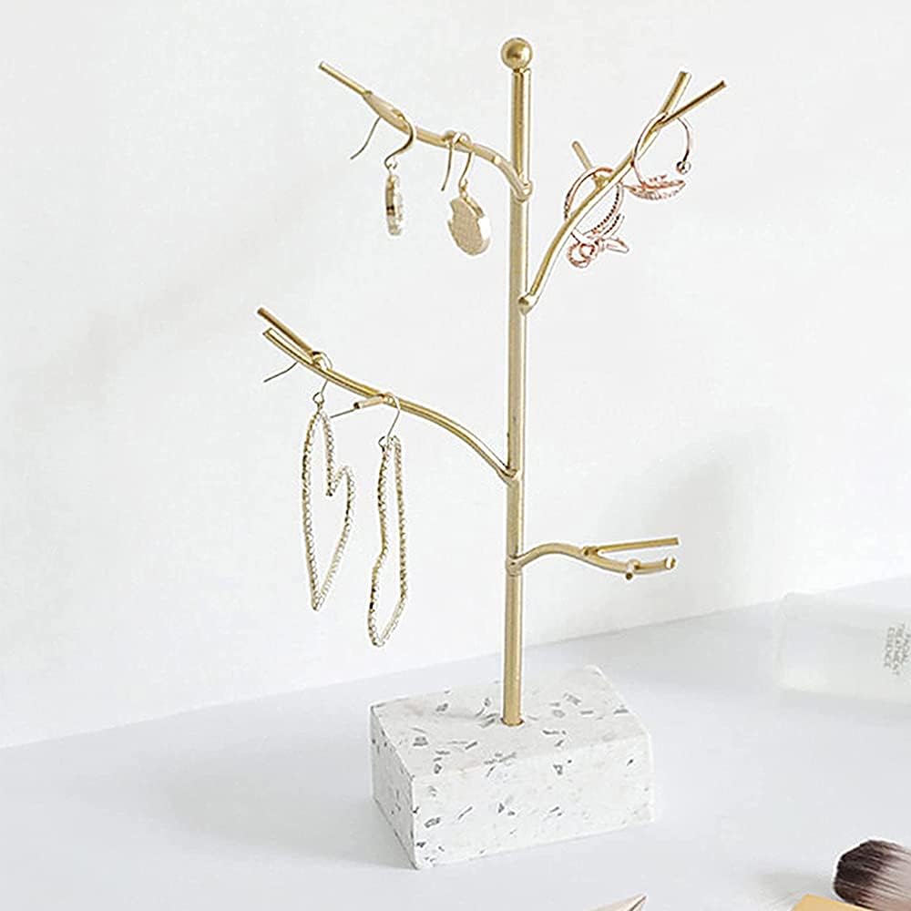 Gold Jewelry Tree Stand Hanger Organiser Rack