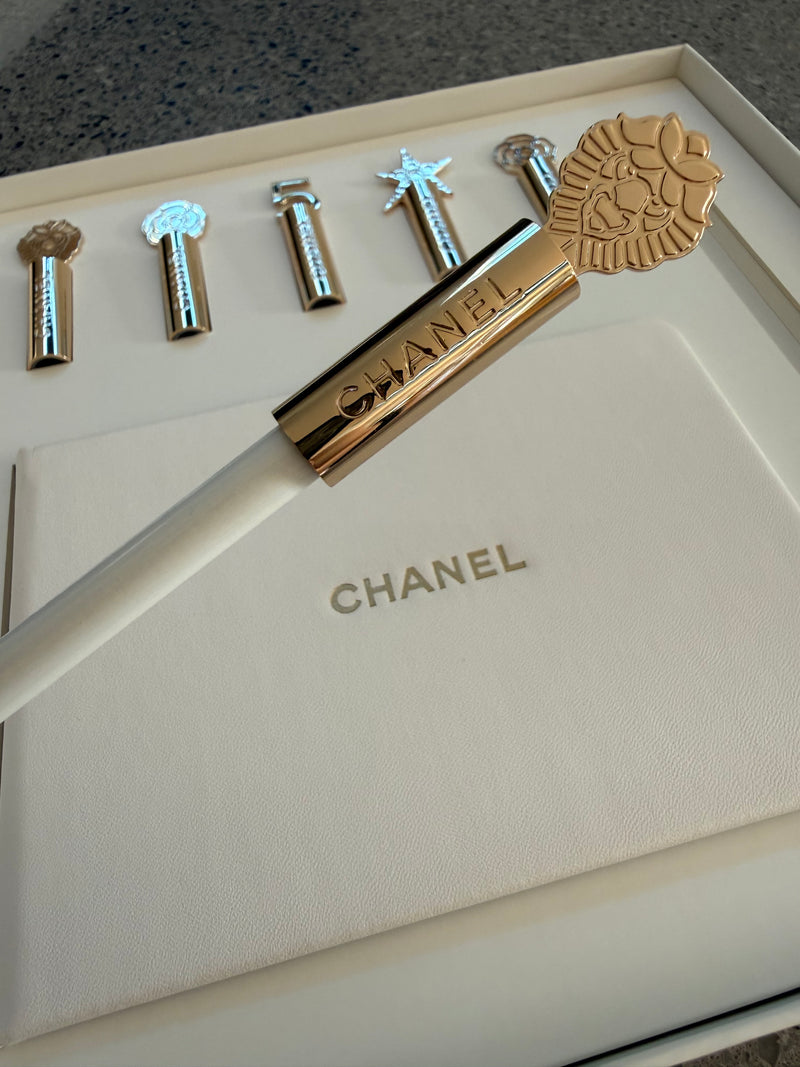 Chanel Novelty Notebook Pencil Cap Set Stationery