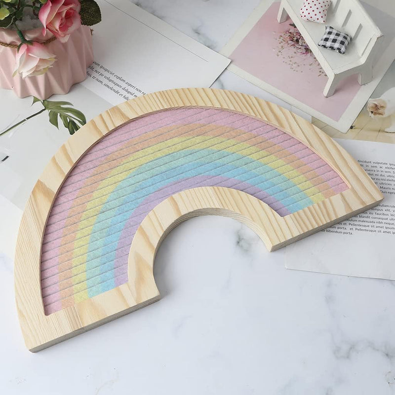 Rustic Rainbow Letter Board with Wooden Frame Message Board