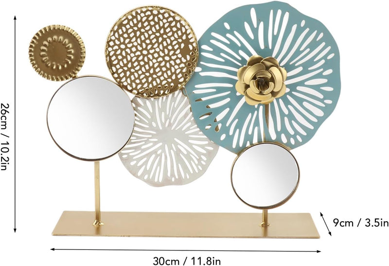 Metal Mirror Flower Decorative Artwork