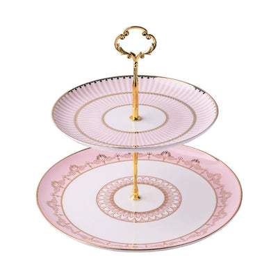 Ceramics Double-Layer Cupcake Stand For Dessert Afternoon Tea Display