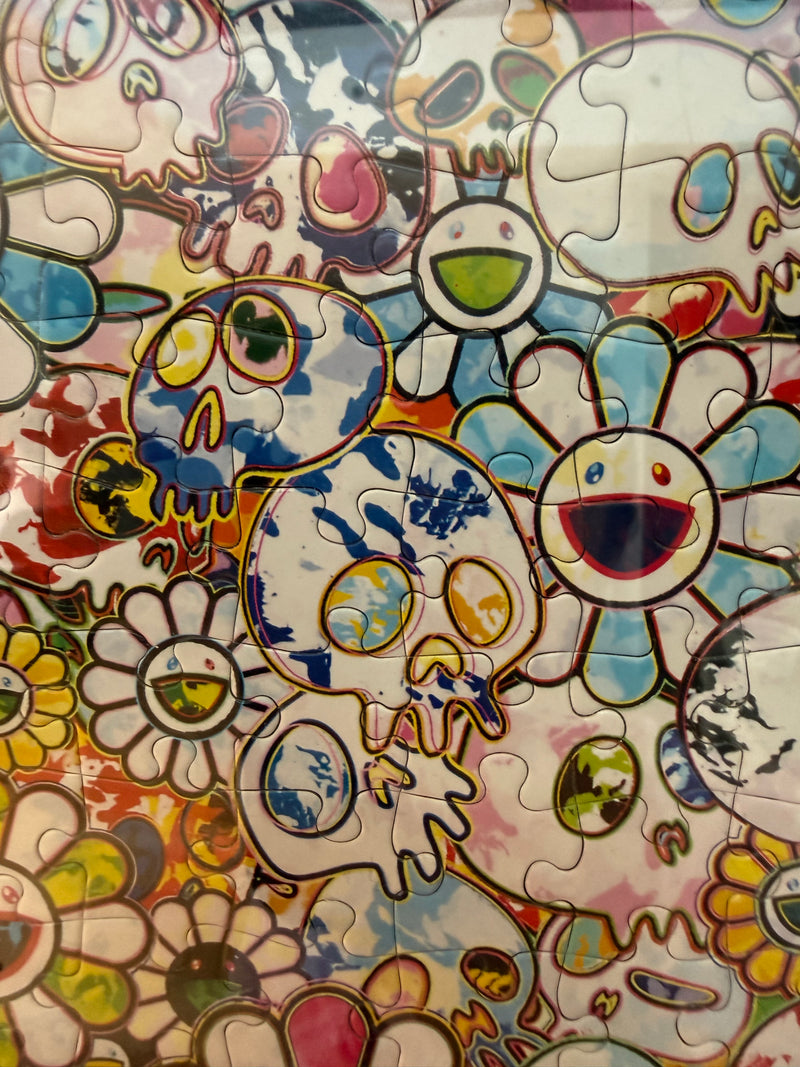 Takashi Murakami Skulls & Flowers – Castle Wall in the Sky (875 Pieces) Framed Jigsaw Puzzle