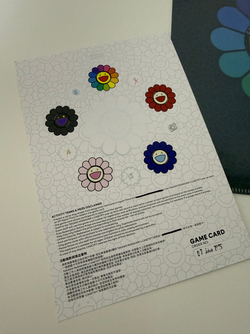 Casetify Takashi Murakami TM/KK Flowers Bloom File, Game Card & Collector Card