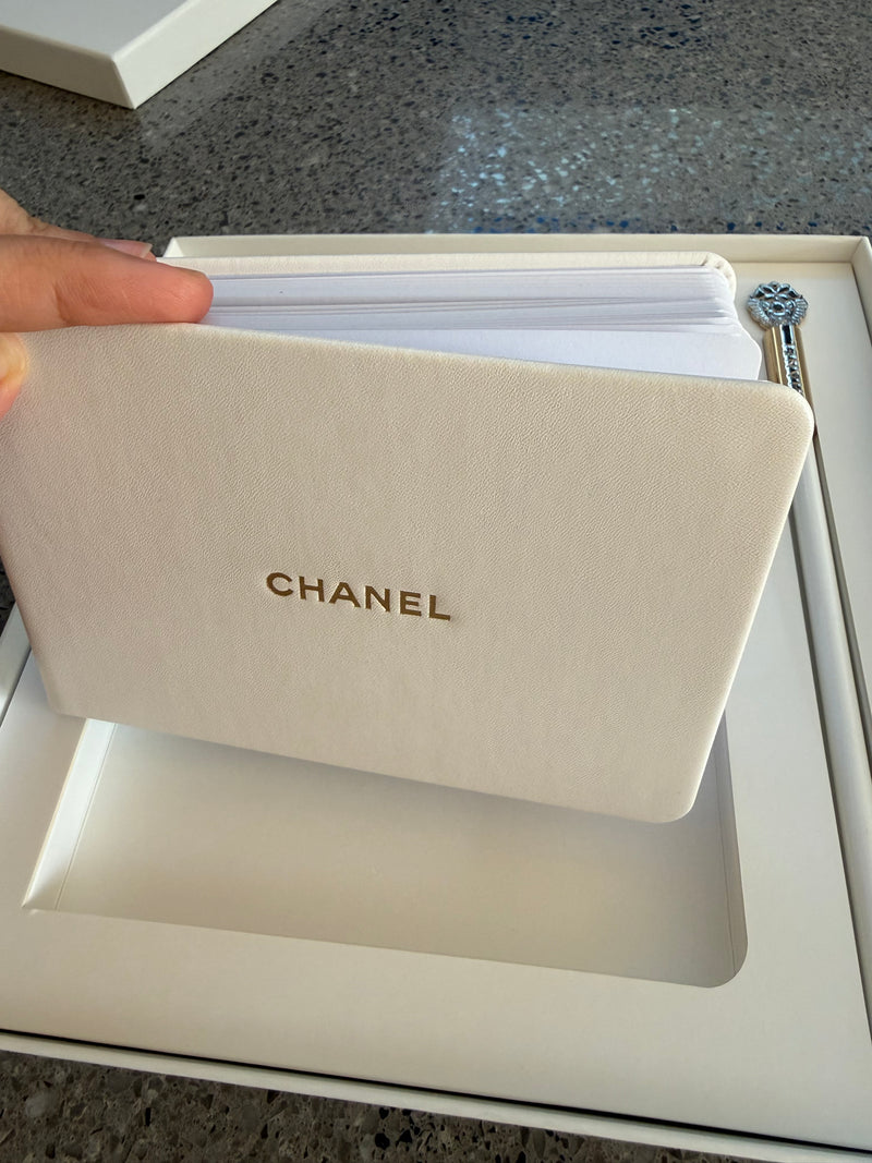 Chanel Novelty Notebook Pencil Cap Set Stationery