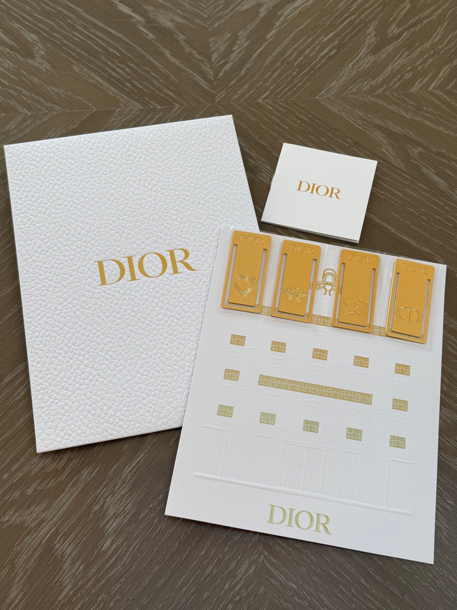 Christian Dior Luxury Gold Metal Bookmark Set