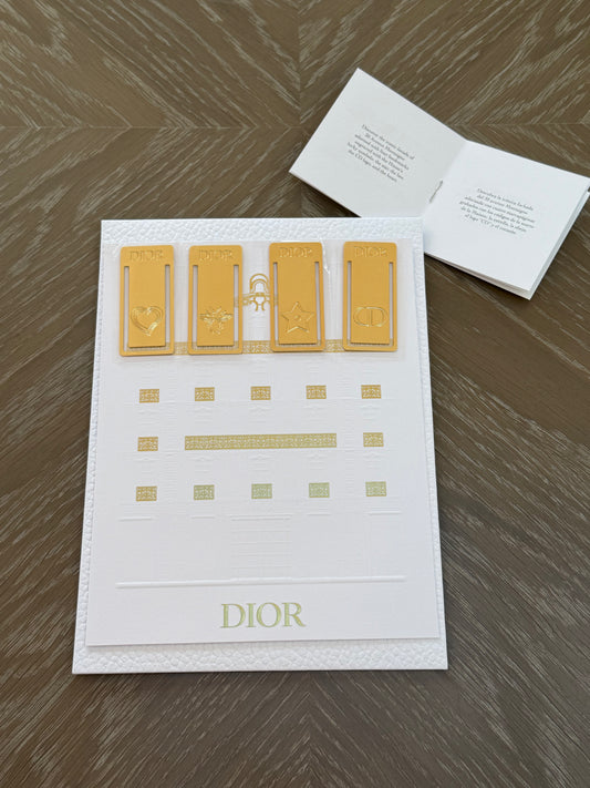 Christian Dior Luxury Gold Metal Bookmark Set