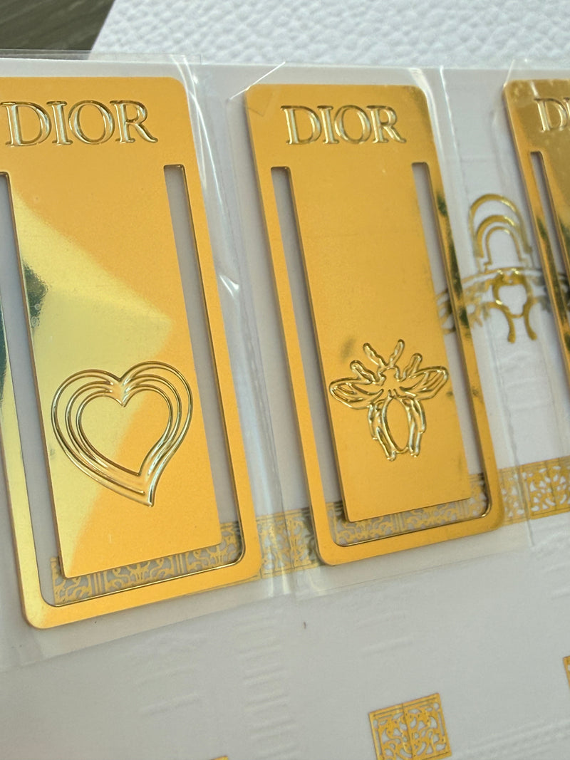 Christian Dior Luxury Gold Metal Bookmark Set