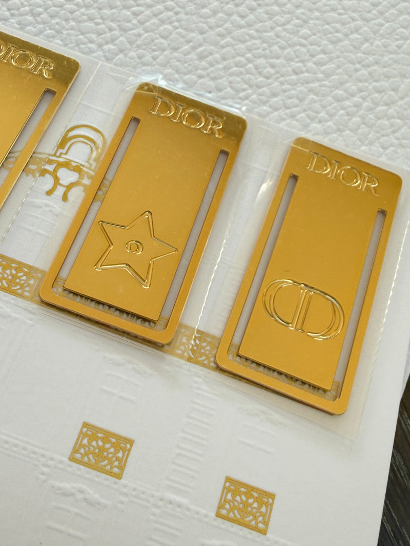 Christian Dior Luxury Gold Metal Bookmark Set