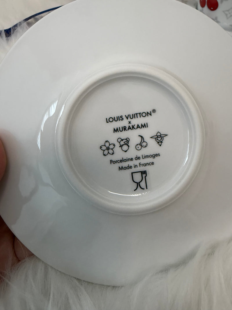 LV x TM Set of 2 Teacups and Saucers Takashi Murakami Cherries Brand New