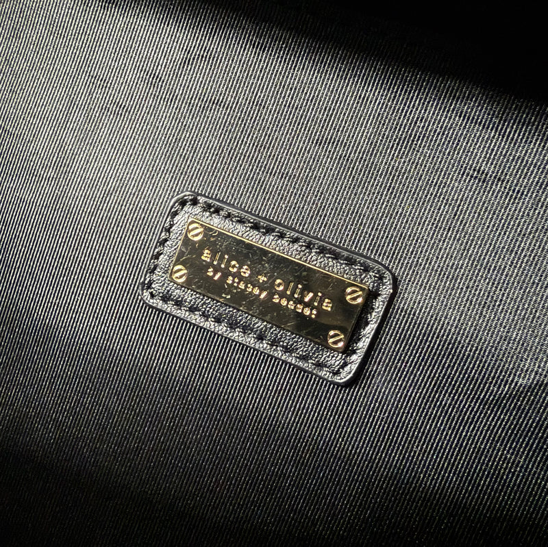 Alice & Olivia Stacey Face Clutch Bag Black Leather With Removable Strap