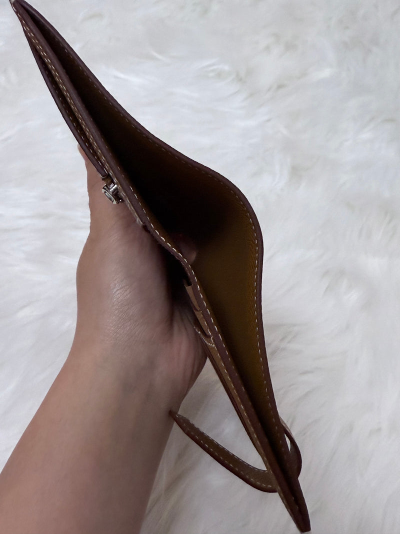 Brand New Hermes Bearn Compact Wallet Gold Platinum Hardware