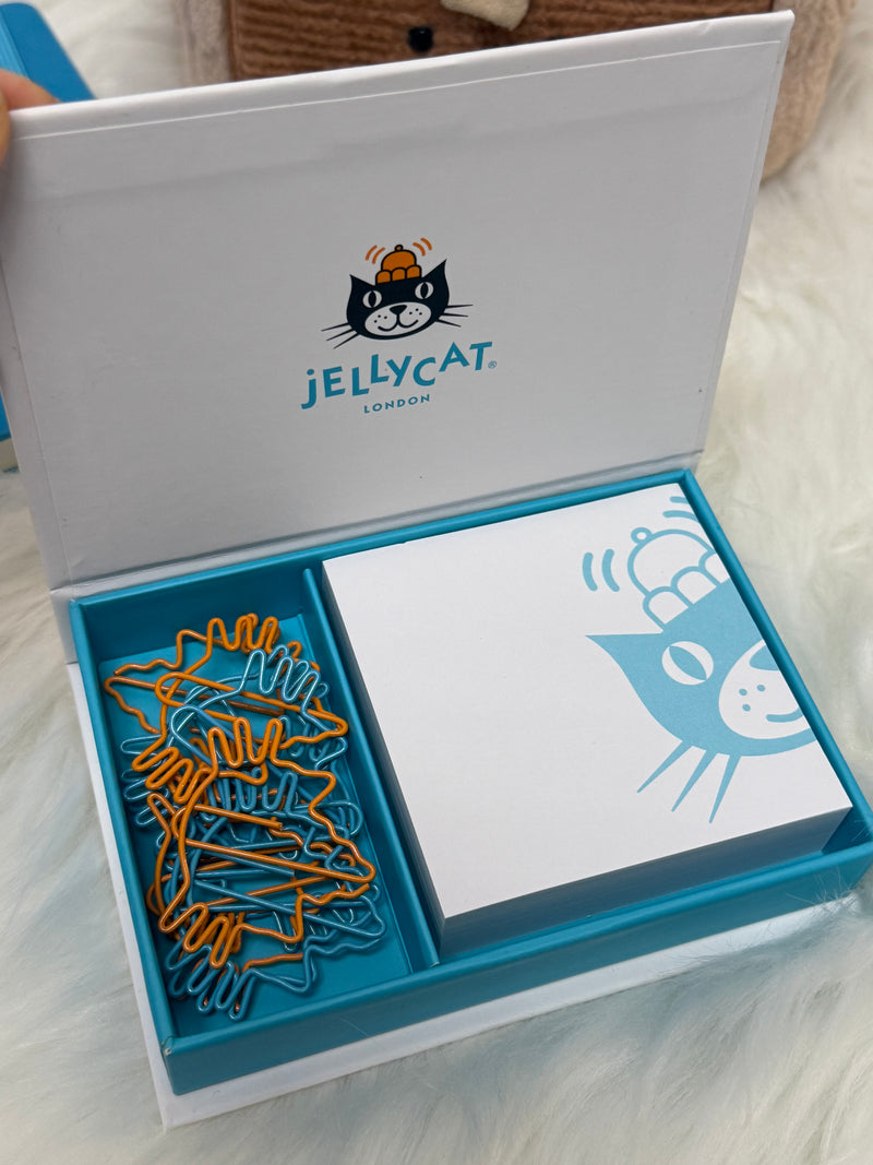 Jellycat Stationary Set (Notebook, Memo Pad and Jellycat Shaped Clips)