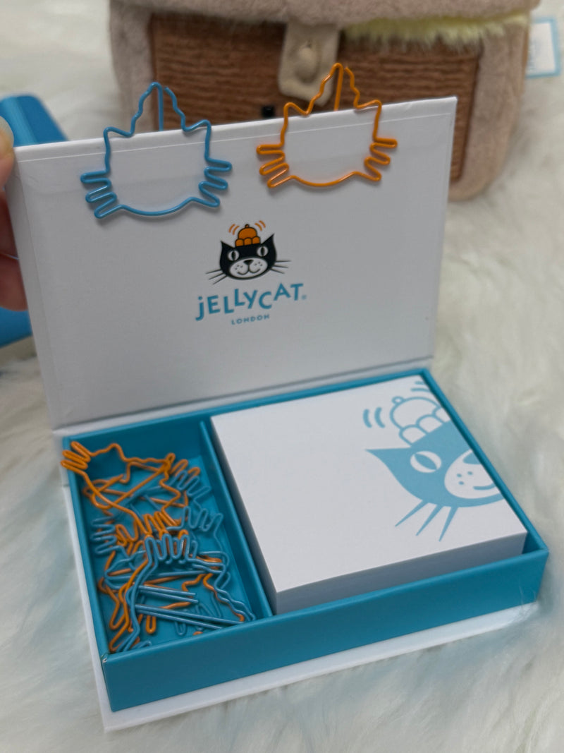 Jellycat Stationary Set (Notebook, Memo Pad and Jellycat Shaped Clips)