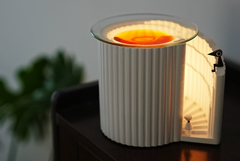 Minimalist Design Concrete Candle Holder Oil Diffuser Table Lamp