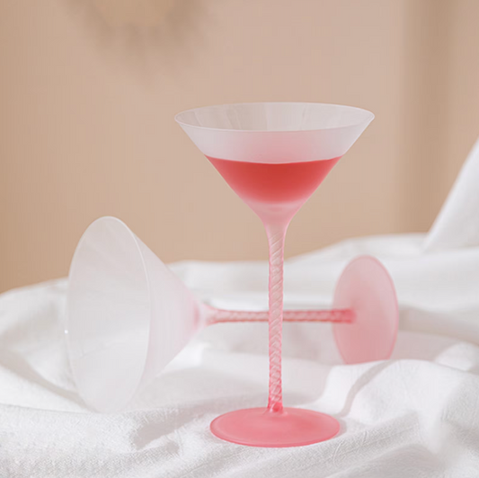 Frosted Drinking Wine Cocktail Champagne Glasses