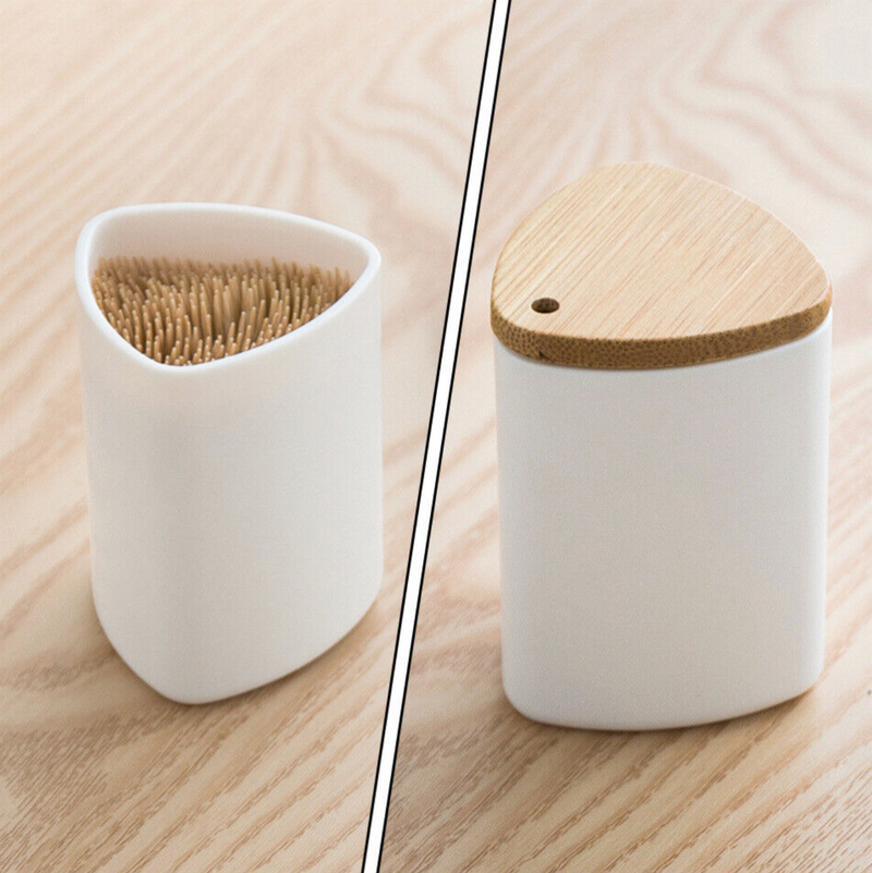 Toothpick Case Hole Bamboo Holder Tableware