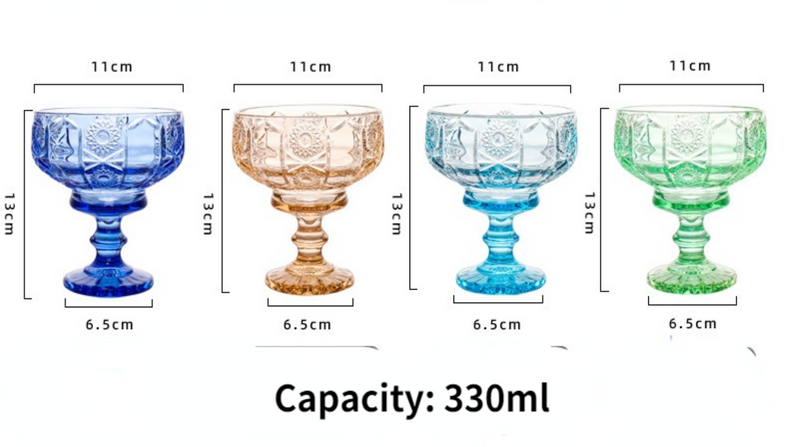 Carved Goblet Cocktail Pudding Dessert Ice Cream Cup Tableware Bowl