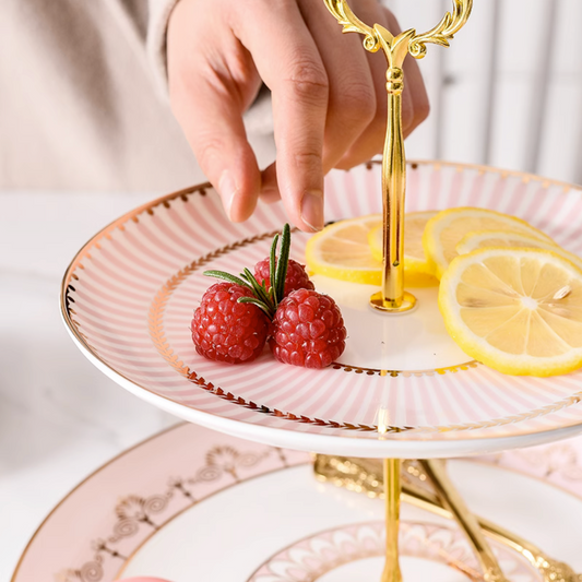 Ceramics Double-Layer Cupcake Stand For Dessert Afternoon Tea Display