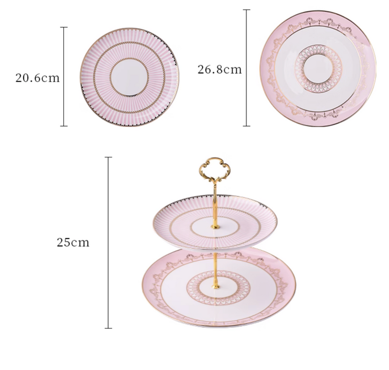 Ceramics Double-Layer Cupcake Stand For Dessert Afternoon Tea Display