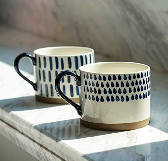 4 Ceramic Coffee Mug Tea Cup with Spoon Gift Set
