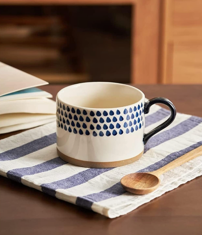 4 Ceramic Coffee Mug Tea Cup with Spoon Gift Set