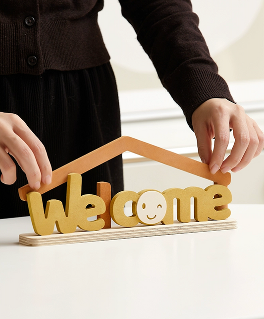 Welcome Sign for Front Door Table Shelf Decoration