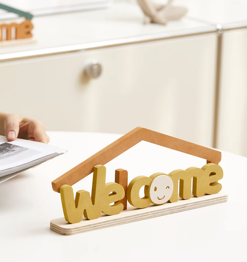 Welcome Sign for Front Door Table Shelf Decoration