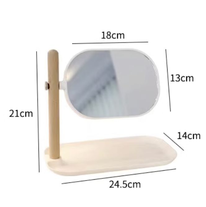 Two Sided Mirror With Adjustable Stand Tray