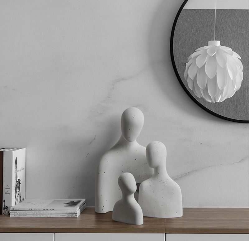 Modern Home Decor Romantic Couple Family Ceramic Sculptures