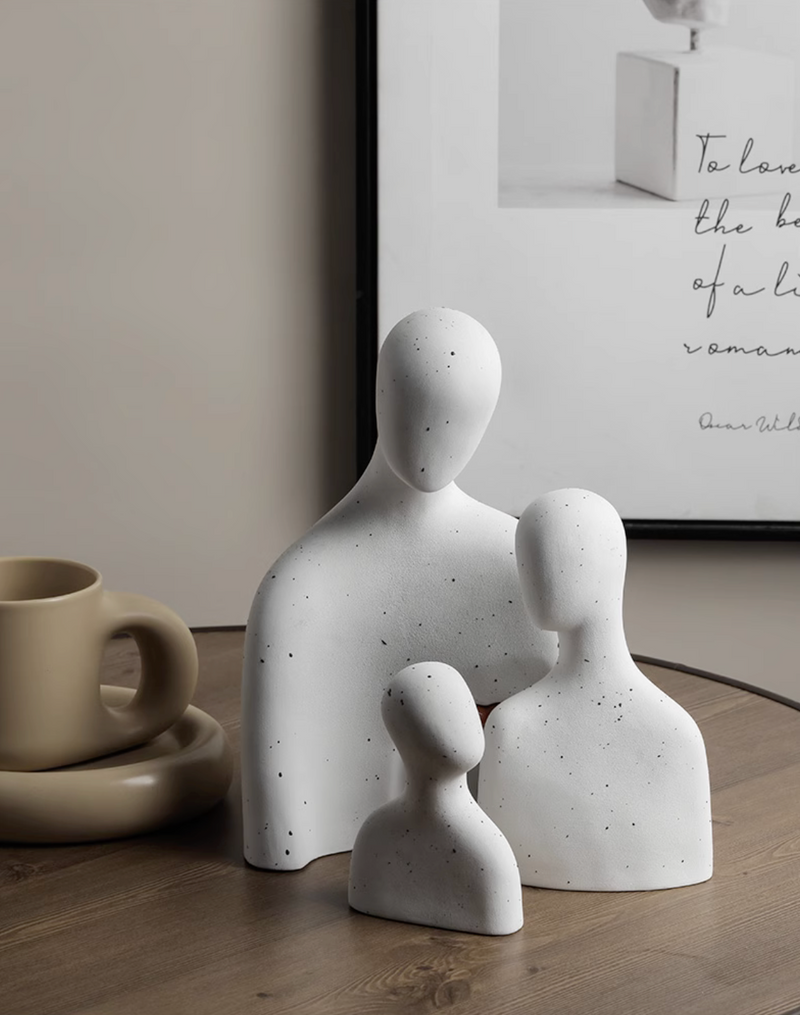 Modern Home Decor Romantic Couple Family Ceramic Sculptures